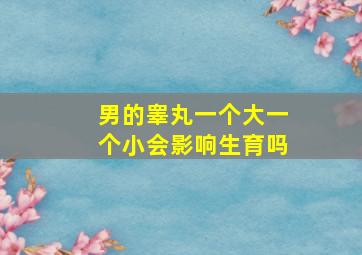 男的睾丸一个大一个小会影响生育吗