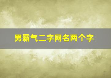 男霸气二字网名两个字