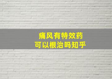 痛风有特效药可以根治吗知乎