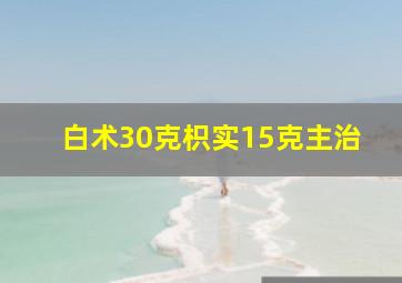 白术30克枳实15克主治