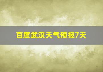 百度武汉天气预报7天