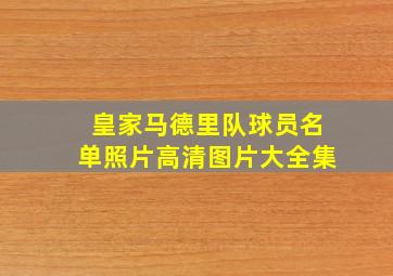 皇家马德里队球员名单照片高清图片大全集