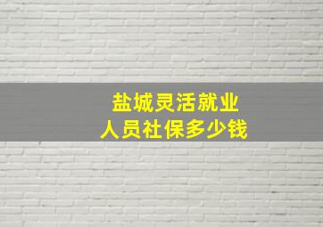 盐城灵活就业人员社保多少钱