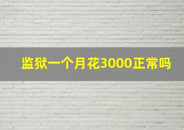 监狱一个月花3000正常吗