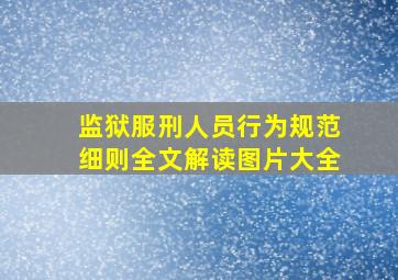 监狱服刑人员行为规范细则全文解读图片大全