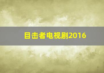 目击者电视剧2016