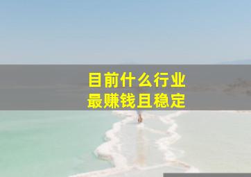 目前什么行业最赚钱且稳定