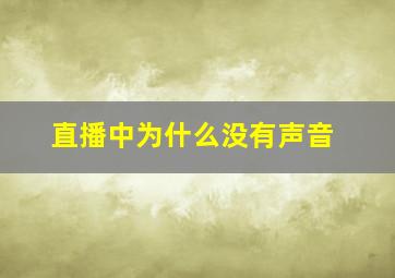 直播中为什么没有声音