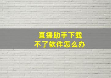 直播助手下载不了软件怎么办