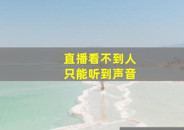 直播看不到人只能听到声音