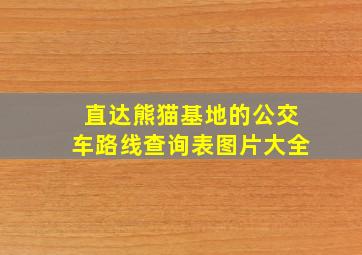 直达熊猫基地的公交车路线查询表图片大全