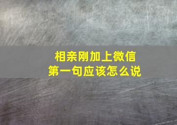 相亲刚加上微信第一句应该怎么说