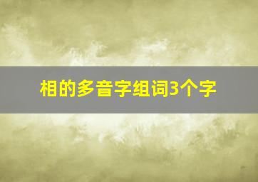 相的多音字组词3个字