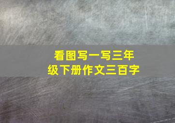 看图写一写三年级下册作文三百字