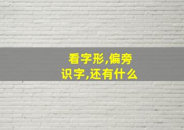 看字形,偏旁识字,还有什么