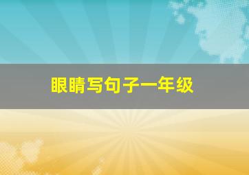 眼睛写句子一年级