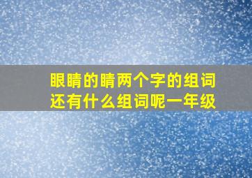 眼睛的睛两个字的组词还有什么组词呢一年级