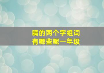 睛的两个字组词有哪些呢一年级