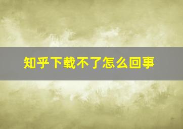 知乎下载不了怎么回事