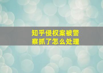 知乎侵权案被警察抓了怎么处理