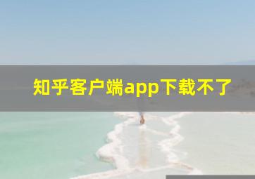 知乎客户端app下载不了