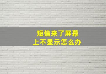 短信来了屏幕上不显示怎么办