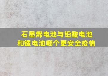 石墨烯电池与铅酸电池和锂电池哪个更安全疫情