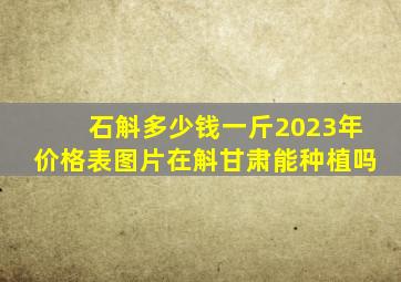 石斛多少钱一斤2023年价格表图片在斛甘肃能种植吗