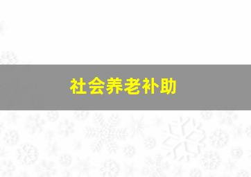 社会养老补助