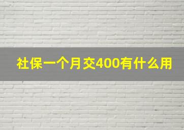 社保一个月交400有什么用