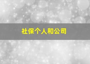 社保个人和公司