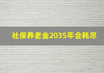 社保养老金2035年会耗尽