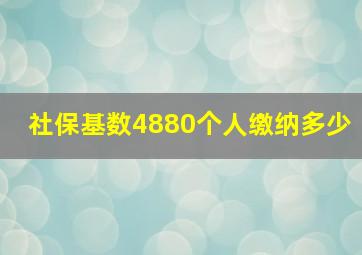 社保基数4880个人缴纳多少