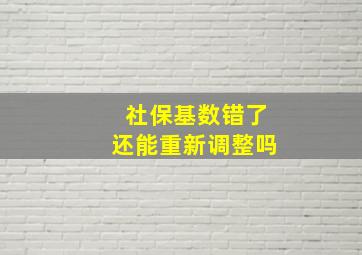 社保基数错了还能重新调整吗