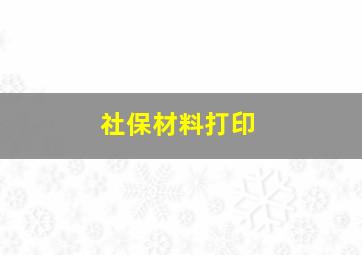 社保材料打印