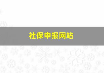 社保申报网站