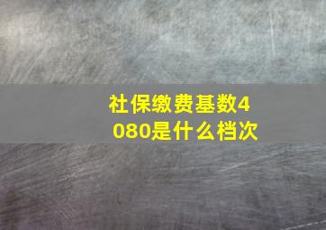 社保缴费基数4080是什么档次