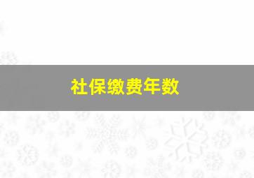 社保缴费年数