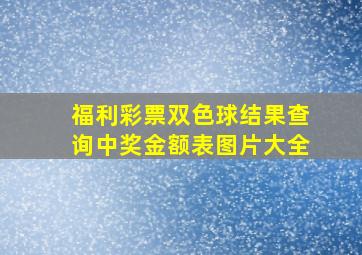 福利彩票双色球结果查询中奖金额表图片大全