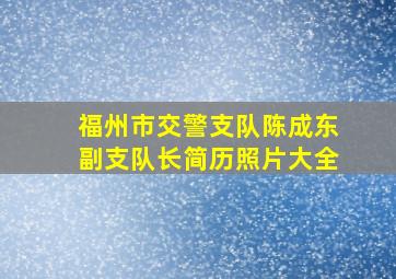 福州市交警支队陈成东副支队长简历照片大全