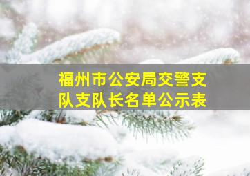 福州市公安局交警支队支队长名单公示表