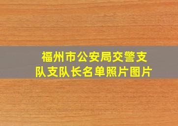 福州市公安局交警支队支队长名单照片图片