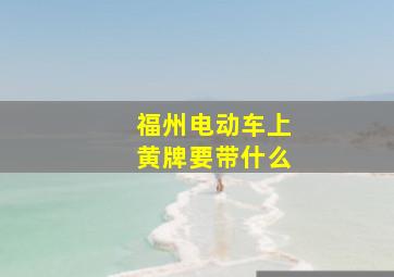 福州电动车上黄牌要带什么