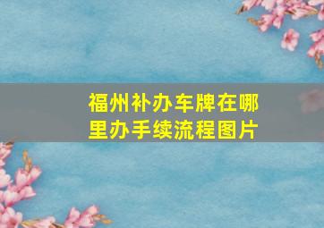 福州补办车牌在哪里办手续流程图片