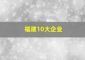 福建10大企业