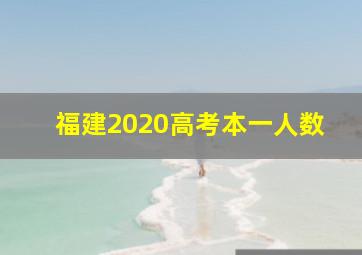 福建2020高考本一人数