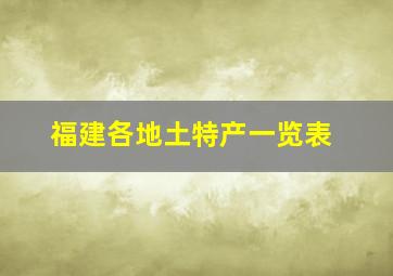 福建各地土特产一览表