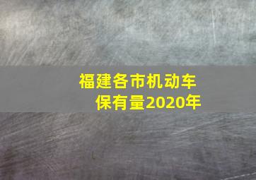 福建各市机动车保有量2020年