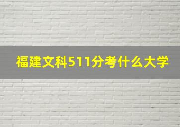 福建文科511分考什么大学