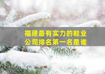 福建最有实力的鞋业公司排名第一名是谁